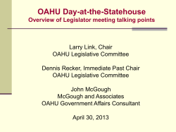 Legislative Meeting Talking Points