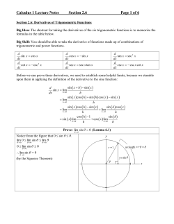 Calculus 1 Lecture Notes. Section 2.6