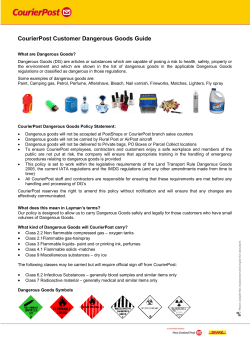 CourierPost Customer Dangerous Goods Guide