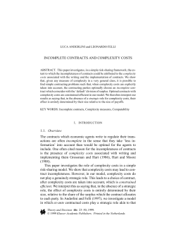 Incomplete Contracts and Complexity Costs