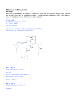 EE215 Class Problems, Week 6 Solutions All