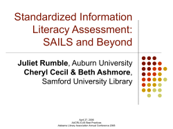 Project SAILS Standardized Assessment of Information