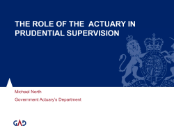 The role of the actuary in prudential supervision