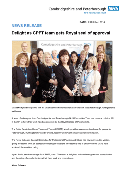 Delight as CPFT team gets Royal seal of approval 1014