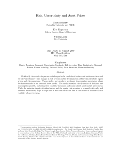 Risk, Uncertainty and Asset Prices