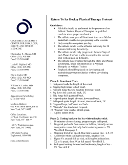 Return To Ice Hockey Physical Therapy Protocol