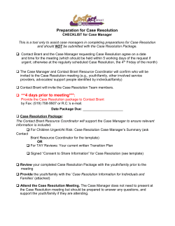 Case Resolution Information for Case Manager