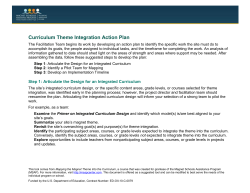 Curriculum Theme Integration Action Plan