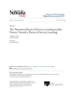 The Theoretical Roots of Service-Learning in John Dewey: Toward a