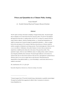 Prices and Quantities in a Climate Policy Setting