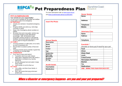 Pet Preparedness Plan - Sunshine Coast Council