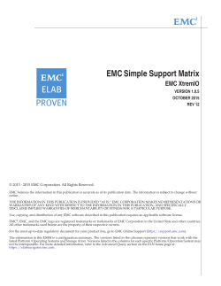 EMC Simple Support Matrix for EMC XtremIO Version 1.0.5