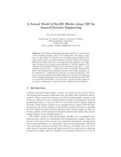 A Formal Model of SysML Blocks using CSP for Assured Systems