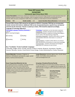 TECHISTORY Lesson 1 of 6 Texas ACE Lesson Plan TECHISTORY