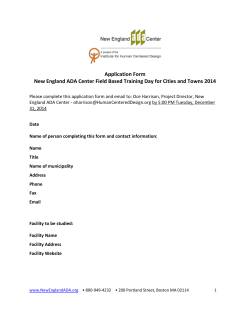 New England ADA Center Application Form to Host Field Based