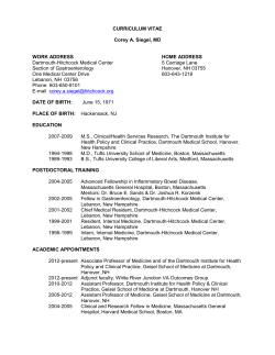 curriculum vitae - The Dartmouth Institute