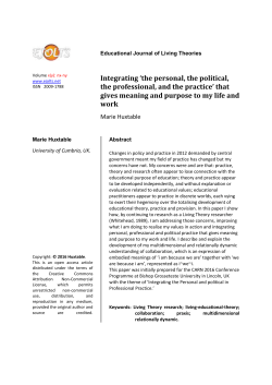 Using A Living Theory Methodology In Improving Practice And