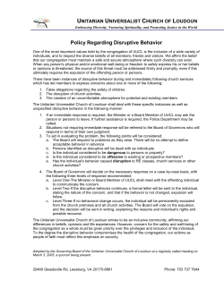 Policy Regarding Disruptive Behavior