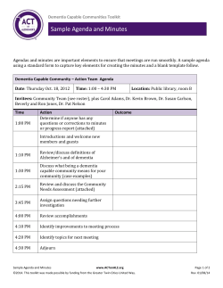 Meeting Agenda Sample | Dementia Capable