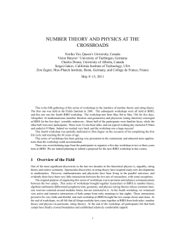 NUMBER THEORY AND PHYSICS AT THE CROSSROADS