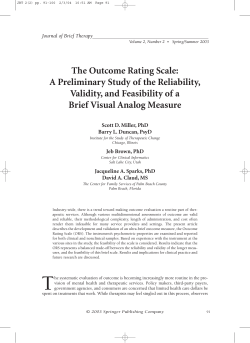 The Outcome Rating Scale: A Preliminary Study of