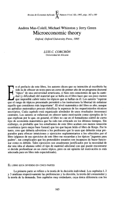 Microeconomic theory - Revista de Econom&iacute;a Aplicada