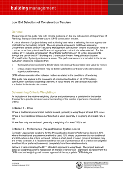 Evaluation of Tenders