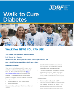 JDRF Walk Day News You Can Use
