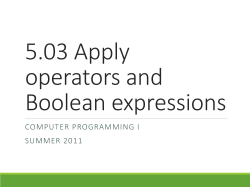 Applying Operators