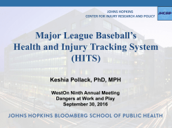 Major League Baseball`s Health and Injury Tracking System (HITS)