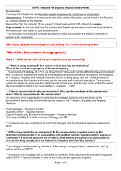 SYFR Template for Equality Impact Assessments Introduction You