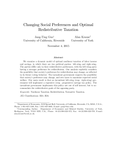 Changing Social Preferences and Optimal