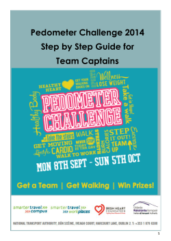 Pedometer Challenge 2014 Step by Step Guide for Team Captains