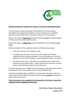 Temporary Suspended Players Guidance