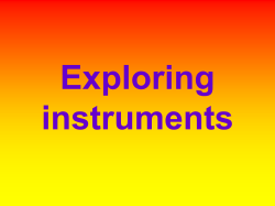 Exploring instruments Year 2