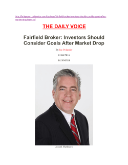 Investors Should Consider Goals After Market Drop