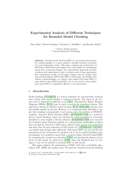 Experimental Analysis of Different Techniques for Bounded Model