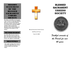 Brochure - Blessed Sacrament Ushers