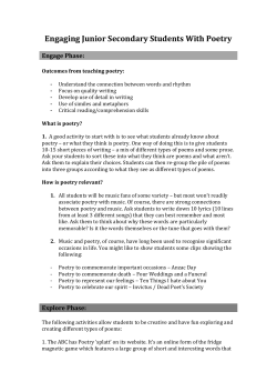 Engaging Junior Secondary Students With Poetry