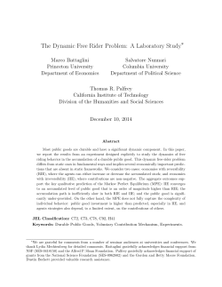The Dynamic Free Rider Problem: A Laboratory Study