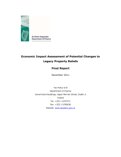 Impact Assessment of Property Based reliefs
