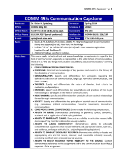COMM 495: Communication Capstone