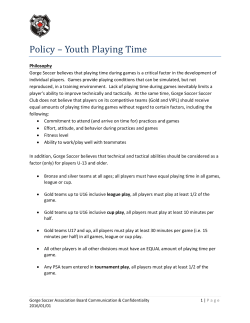Policy &ndash; Youth Playing Time