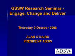 GSSW Research Seminar - Engage, Change and Deliver