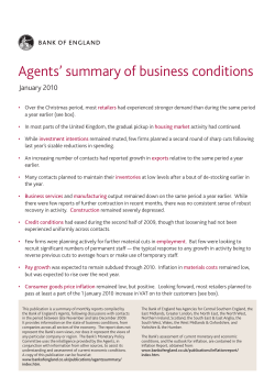 Bank of England Agents` summary of business conditions
