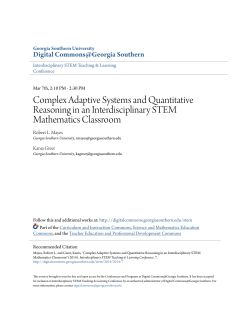 Complex Adaptive Systems and Quantitative Reasoning in an