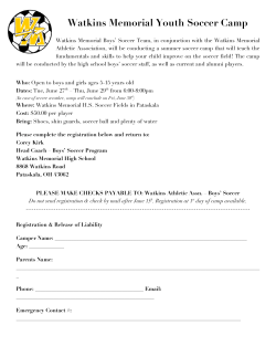 Watkins Memorial Youth Soccer Camp