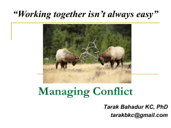 Conflict Management, Dr. Tark Bahadur K.C