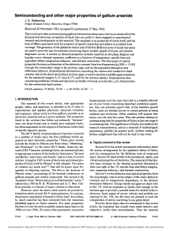 Semiconducting and other major properties of gallium arsenide