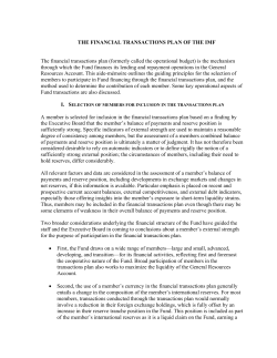 quarterly plan for financial transactions